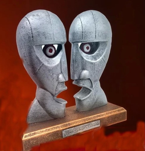 The Division Bell - Handmade Desktop Sculpture with Unique Sculpted Heads - Picture 11 of 11