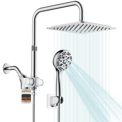 10 inch Filtered Shower Head7 Settings High Pressure Dual Shower Heads with H...