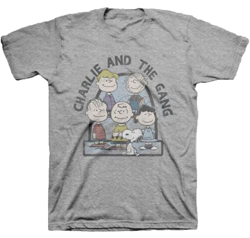 Peanuts Charlie Brown And The Gang Adult T-shirt -Official