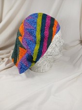 Dreadie Tam Beret Rasta Hat Oversized Slouchy Knit Beanie Reggae Green Center OS