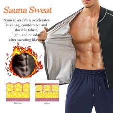 Men Sauna Suit Tank Top Workout Vest Gym Shirt Shaper Neoprene Sweat Weight loss