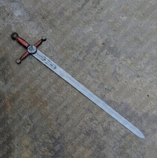Custom Templar Sword – 52″ Handmade Crusader Blade w/ Brass Pommel & Steel Handl