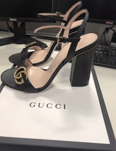 gucci mid heel loafer white