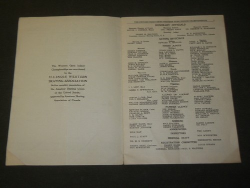 1933 FEBRUARY 18 WESTERN OPEN INDOOR ICE SKATING CHAMPIONSHIPS PROGRAM - J 3572 - Bild 2 von 4