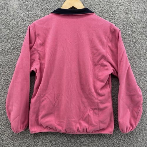 Lands' End Jacket Sweatshirt Size M Regular 10/12 Pink Soft Fleece Jacket Zip Up - Picture 6 of 8