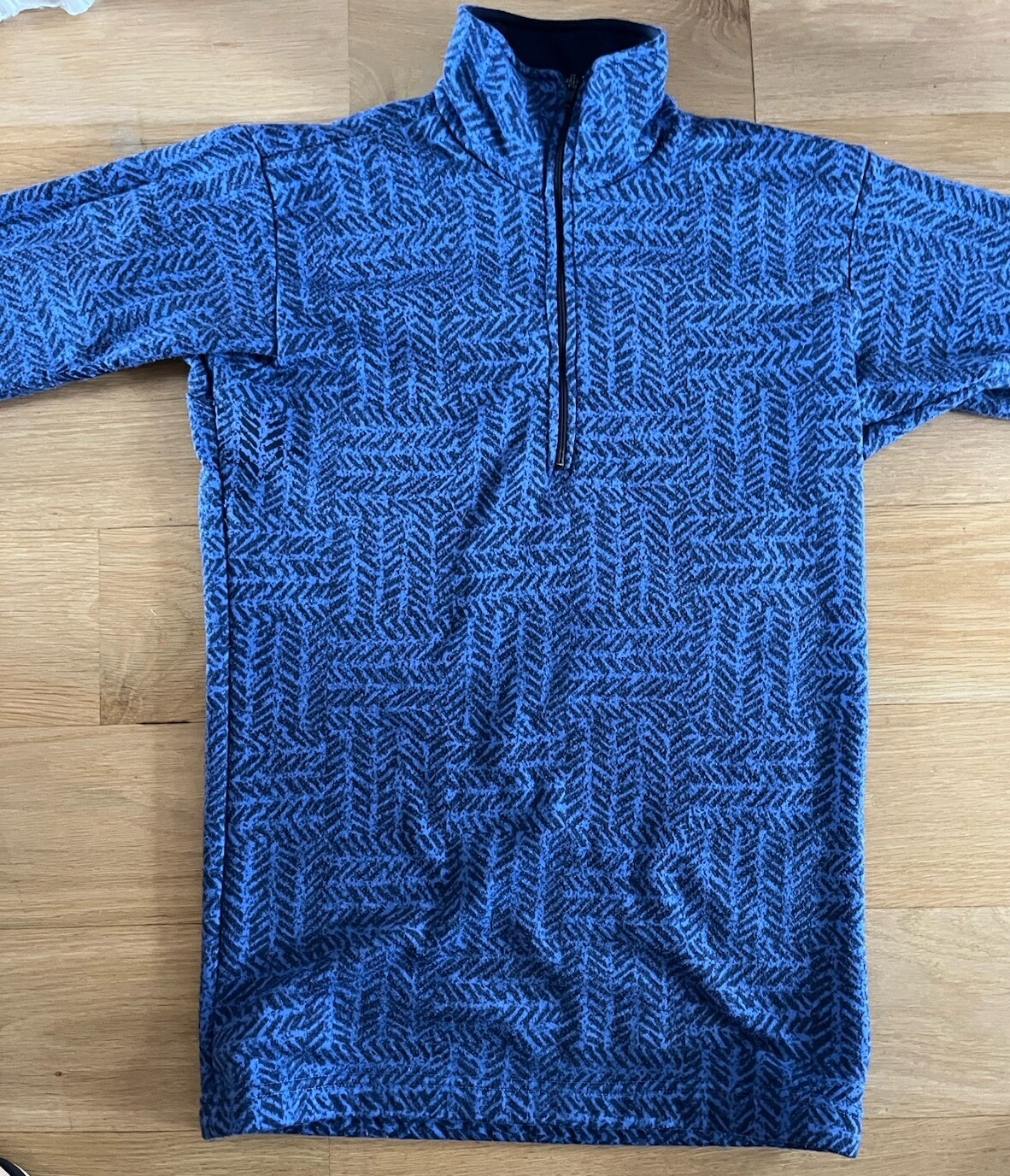 Patagonia Vintage Sweater Mens Medium Blue Abstract Pattern Fleece Quarter Zip image 2