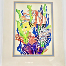 John-Martin Jensen Reef Rendezvous 1992 Signed Water Color Litho 8" x 10" Sealed