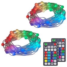 Enbrighten 30ft Color Changing Bubble Lights 2 Strings x 90 lights Remote Timer