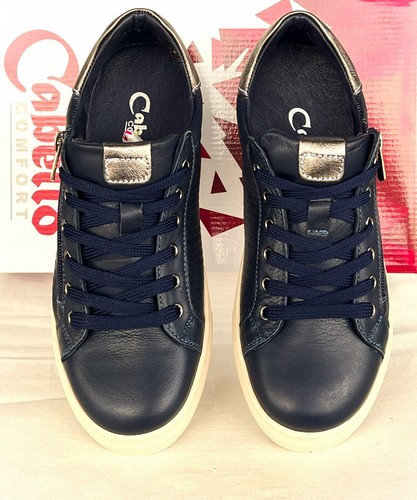 Zapatillas Cabello Ursa Cuero Con cordones Cremallera Zapatos Cabello Zapatos Ursa Azul Marino - Imagen 7 de 8