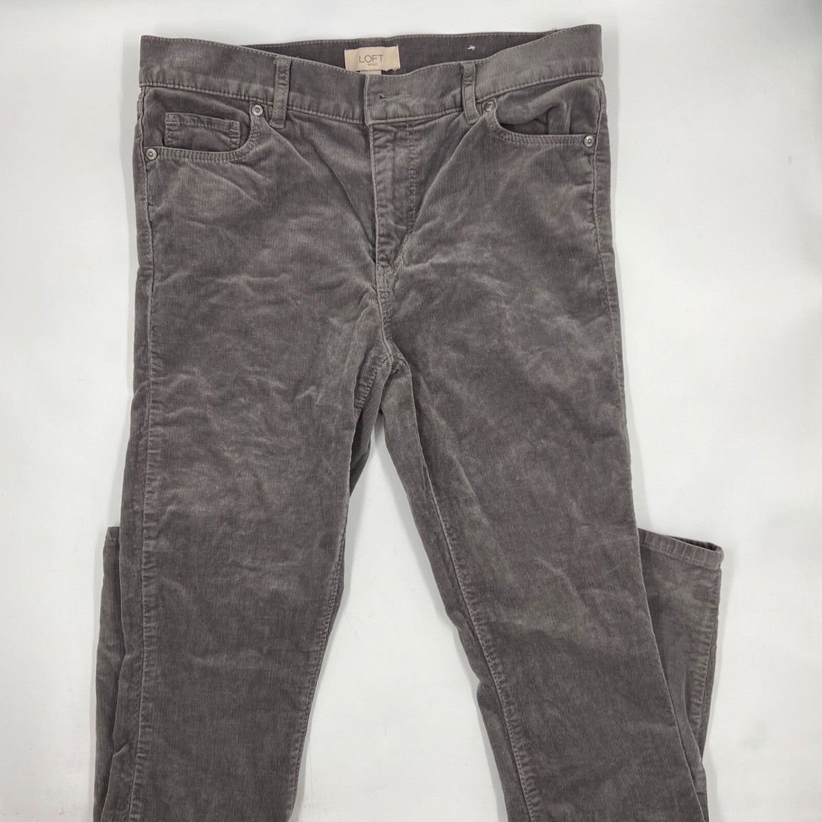 Ann Taylor Loft Womens Corduroy Pants Size 6 Gray Cotton Stretch  display picture 1