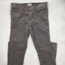 Ann Taylor Loft Womens Corduroy Pants Size 6 Gray Cotton Stretch Skinny Leg Slim