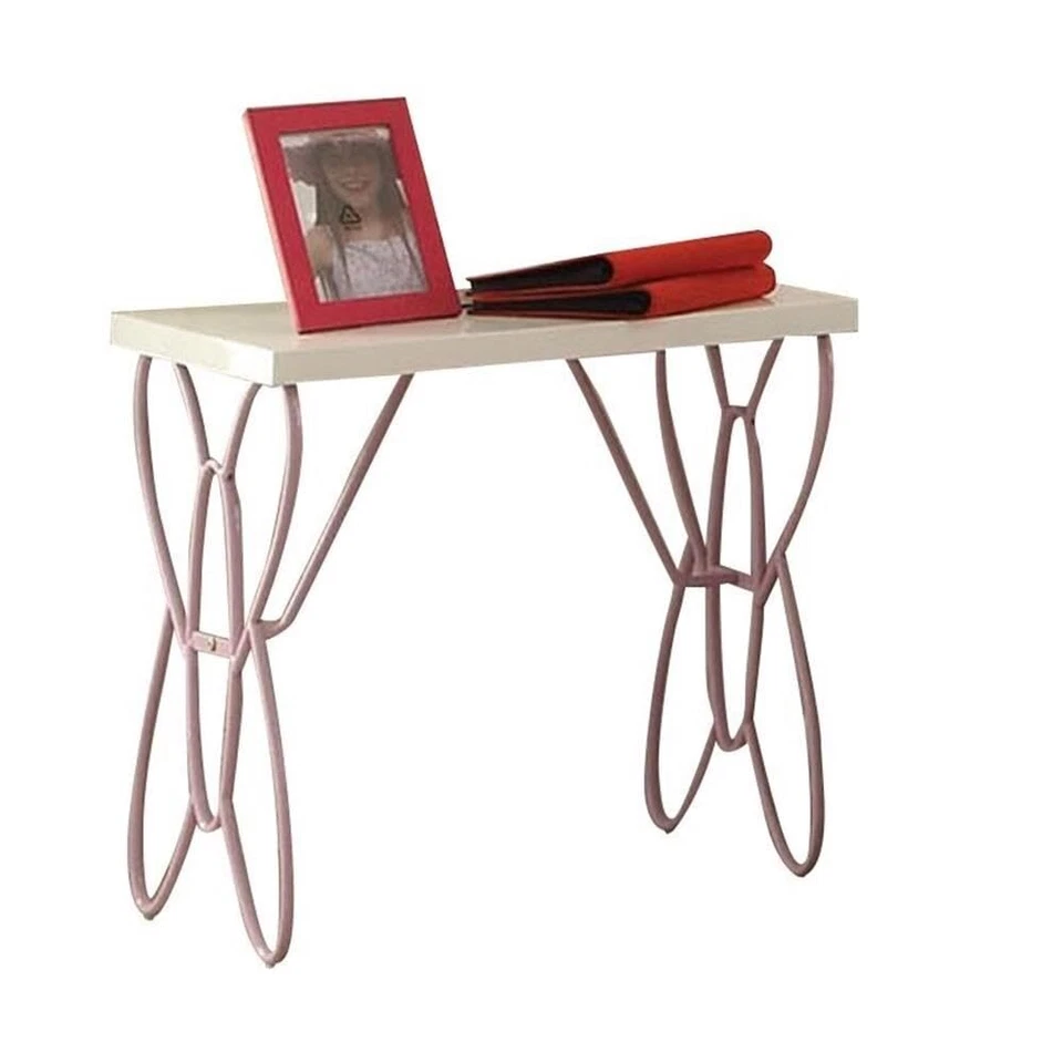 PRIYA II NIGHTSTAND WITH METAL TUBE IN WHITE AND LIGHT PURPLE - Image 4 of 4