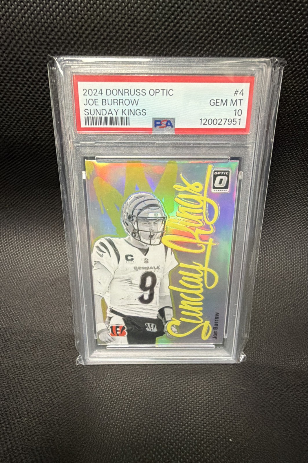 Joe Burrow 2024 Panini Donruss Optic - Sunday Kings #4 PSA Gem Mint 10 Bengals