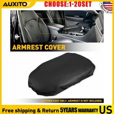 Deluxe Leather Center Console Armrest Cover For Kia Optima 2016-2020 Black 1-10x Deluxe Leather Center Console Armrest Cover For Kia Optima 2016-2020 Black 1-10x