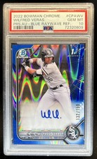 2022 Bowman Chrome Wilfred Veras Blue Raywave Refractor Auto /150 PSA 10