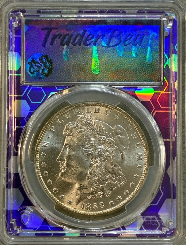 1888-O $1 Silver Morgan Dollar Trader Bea Purple Label PCGS MS63