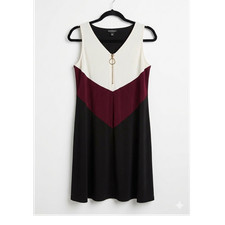 Roz & Ali Women s XS Colorblock V-Neck Sleeve...