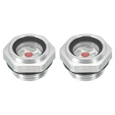 Air Compressor Oil Sight Glass, 2 Pack G 1/2" Aluminum Oil Liquid Level Gauge