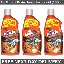 3X Mr Muscle Drain Unblocker Sink Drain Cleaner Fast Acting Heavy Duty Drain Gel