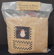 NEW Vtg 90 Hooked On Rugs Primitive Rug Hooking Kit Hand Dyed Wool Snowman