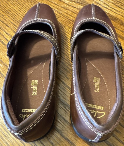 Clarks Damen Haydn Maize Mary Jane Schuhgröße 6,5 M braun Leder flach - Bild 7 von 9