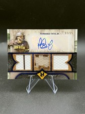 Fernando Tatis 2025 Topps Museum Collection Sign. Swatches Triple Relic Auto /25