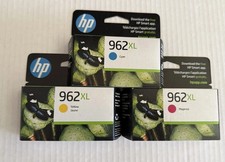 HP GENUINE 962XL Yellow Magenta Cyan Color Ink 3JB36BN 3 Pack Dated 2024-2025