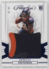 2020 Panini Flawless Rookie Patch Sapphire 8/10 Tim Patrick #RP27 Patch 6m7