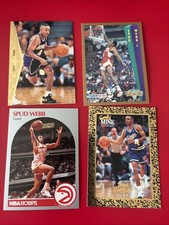 Spud Webb- 4 Card Lot - Vintage Modern NBA Basketball Kings Hawks (4b)