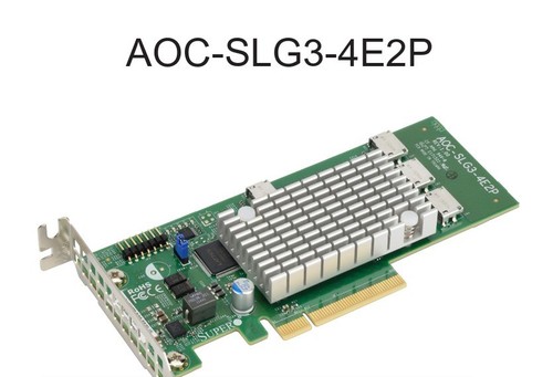 Genuine SuperMicro AOC-SLG3-4E2P 4-Port Gen-3 Internal NVMe Host Bus Adapter