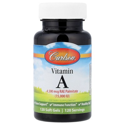 Vitamin A, 4,500 mcg RAE (15,000 IU), 120 Soft Gels
