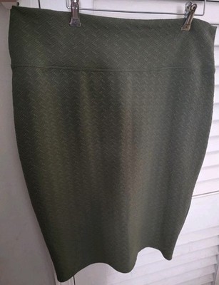 Pencil Skirt ~ 1X ~ I  Am In Love With Derek ~ Green Skirt
