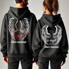Personalized Angel Devil Couple 2D S-5XL, Custom Matching Couple Hoodie