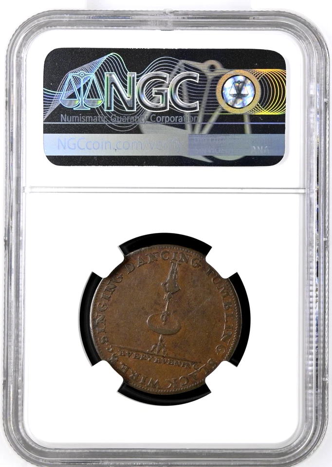 1790'S Great Britain 1/2 Penny Middlesex Lyceum Copper D&H-362A NGC XF 40 BN - Image 2 of 4