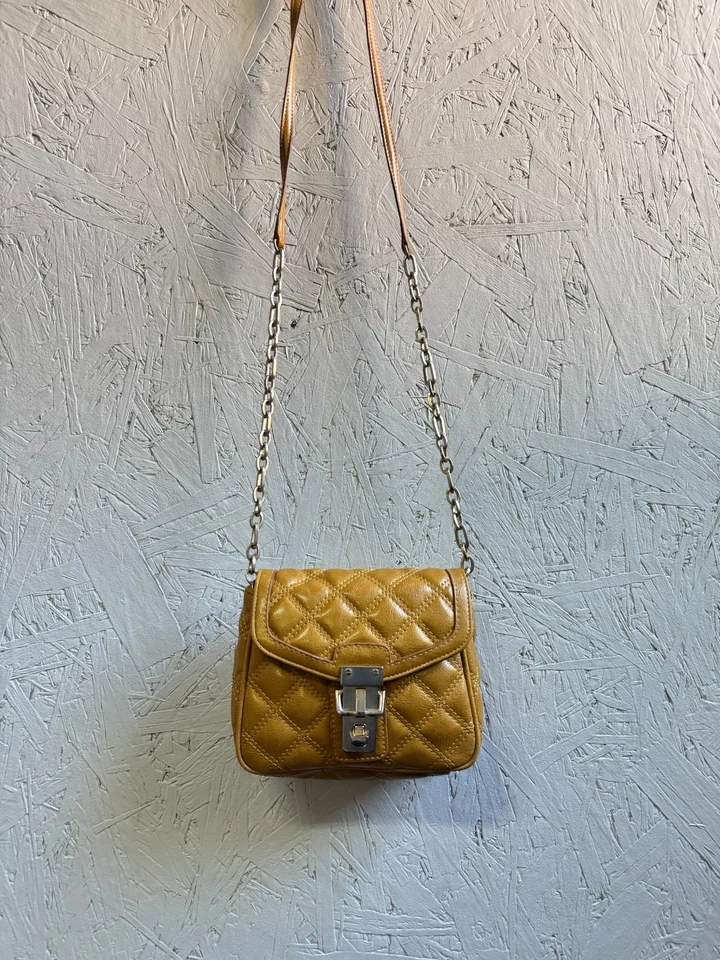 BANANA REPUBLIC quilted faux-leather turn lock mini crossbody bag- Antique gold - Image 2 of 4