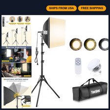 Softbox Photography Lighting Kit - 16"x16" LED Studio Lights, 85W, Adjustable