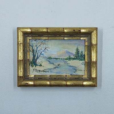 Vintage Miniature Original Oil Painting by Florence Addison   Rapid City, SD 