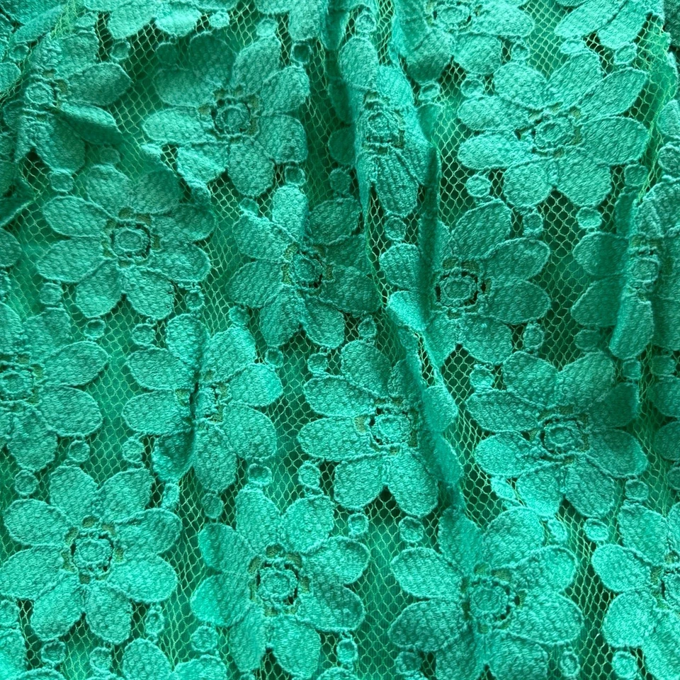 Johnnie B Mini Boden Dress Green Lined Floral Embroidered Overlay Size 16Y Girls - Image 3 of 4