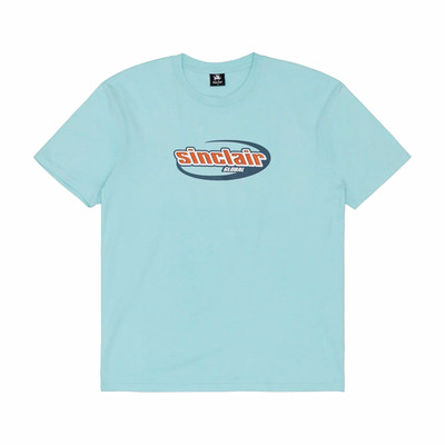 Sinclair Global Logo Graphic Print Light Blue Crew Neck T-Shirt Men's Size M
