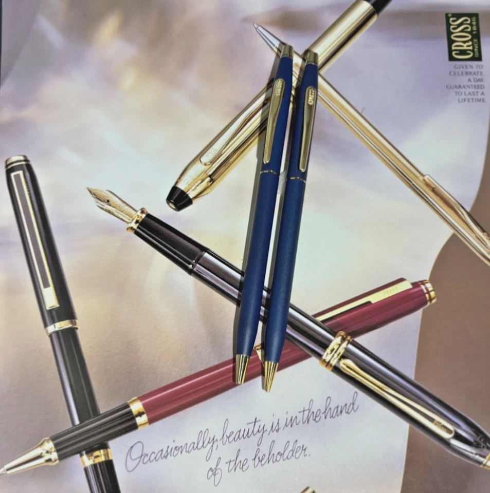 Bolígrafo cruzado azul mate y oro de 23K y lápiz de 0,5 mm #240105 🇺🇸 SIN GRABADO Foto 2 de 4