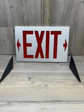 Illuminated Exit Sign with Adjustable Mounting Brackets