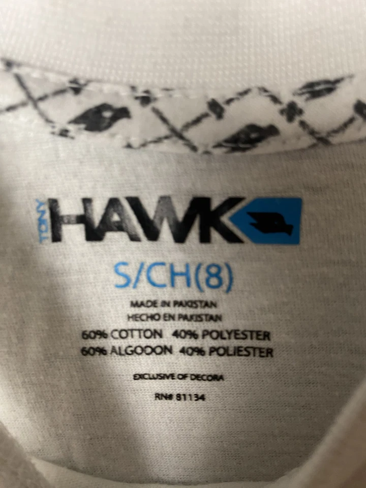 Hawk Kids S длинным рукавом рубашка белый бирюзовый графический дизайн - Изображение 2 из 4