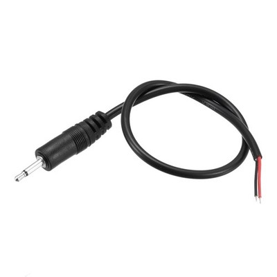 2.5mm Male Plug to Bare Wire TS 2 Pole Mono 3/32'' Jack Audio Cable 0.25m2pcs