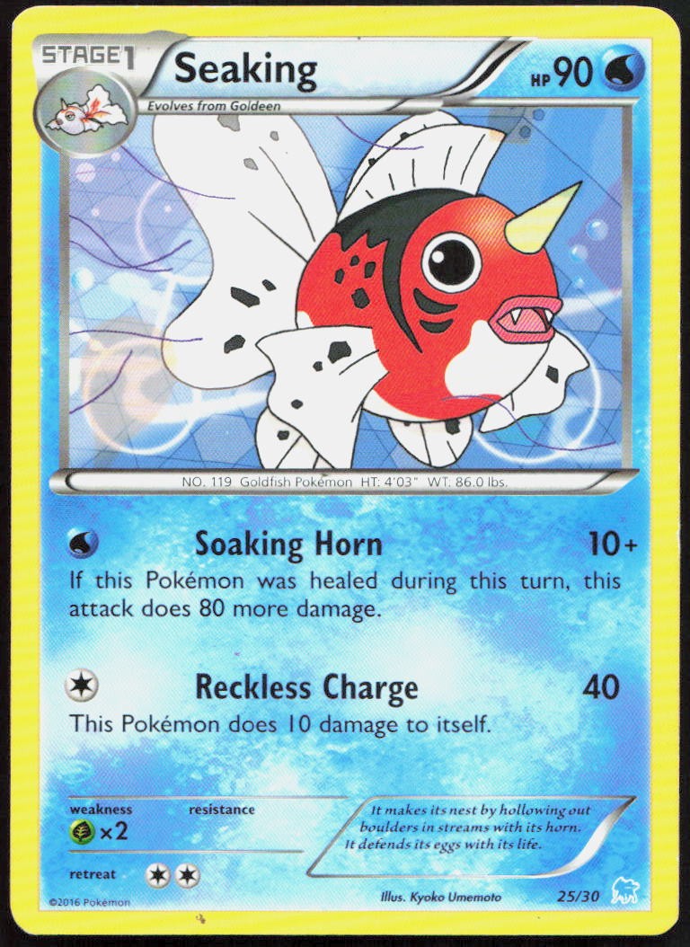 Seaking (25) 25/30 Common XY Trainer Kit: Pikachu Libre & Suicune Pokemon