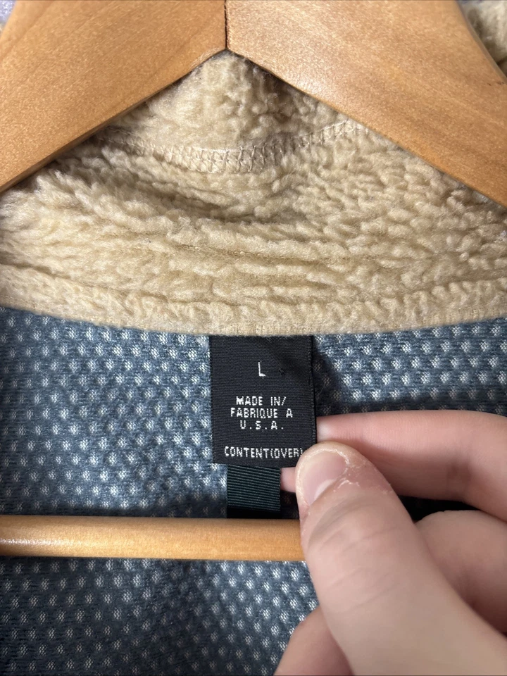 Vintage Patagonia Retro-X Deep Pile PEF Oatmeal Green Vest Size L Made In USA - Image 3 of 4