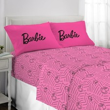 Barbie Chevron 4 Piece Full Microfiber Sheet Set - 1 Fitted/Flat - 2 Pillowcases