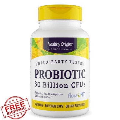 Healthy Origins Probiotic 30 Billion CFU, 60 Veggie Caps, Digestive