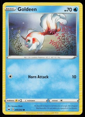 Goldeen 045/202 Common Sword & Shield Pokemon Near Mint