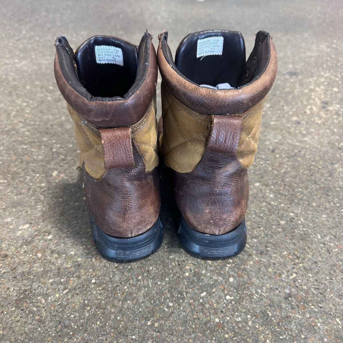 Polo Ralph Lauren Dennison BOOTS Brown Leather Camo Fabric  display picture 1