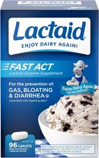 Lactaid Fast Act Lactose Intolerance Caplets with Lactase Enzyme to Prevent G...